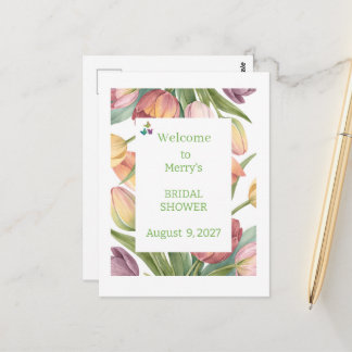 Elegant Watercolor Tulips  Vykort