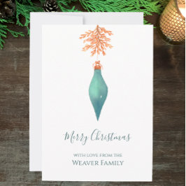 Elegant Watercolor Turcos jul Bauble Julkort