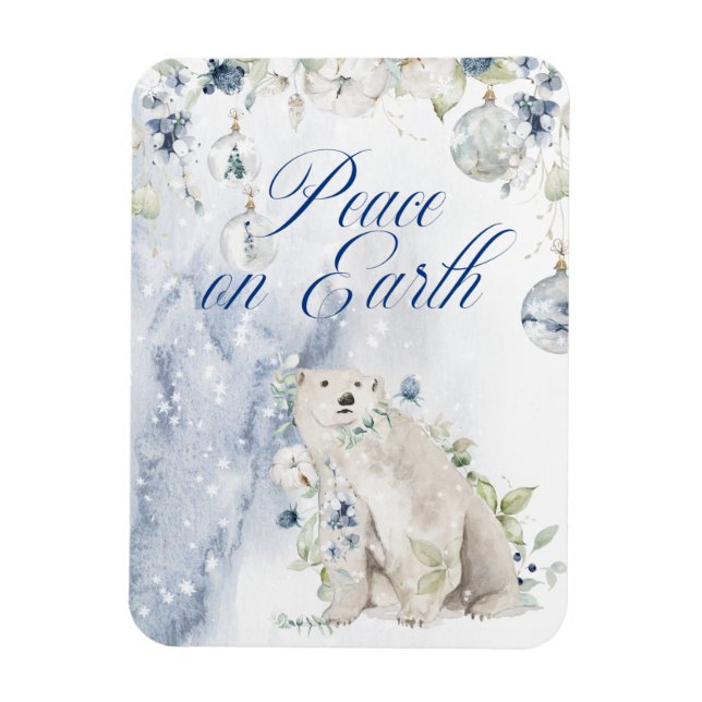 Elegant Watercolor Typography Greenery Snö Magnet (Vertikal)