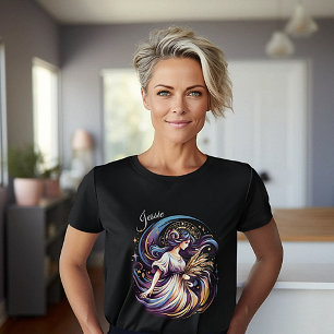 Elegant Watercolor Våg Zodiac Anpassningsbar T Shirt