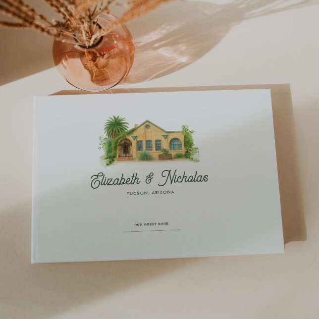 Elegant Watercolor Venue Illustration Bröllop Gästböcker (Skapare uppladdad)