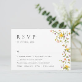 Elegant Watercolor Vild Flowers Blommigt Bröllop OSA Kort