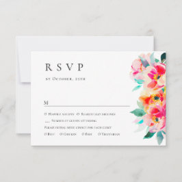 Elegant Watercolor Vild Flowers Blommigt Bröllop OSA Kort