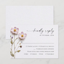 Elegant Watercolor Vild Flowers Blommigt Bröllop OSA Kort