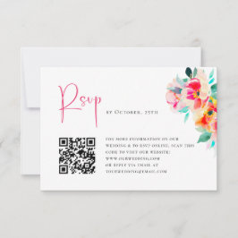 Elegant Watercolor Vild Flowers Blommigt Bröllop OSA Kort
