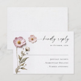 Elegant Watercolor Vild Flowers Blommigt Bröllop OSA Kort