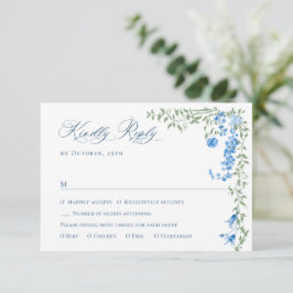 Elegant Watercolor Vild Flowers Blommigt Bröllop OSA Kort