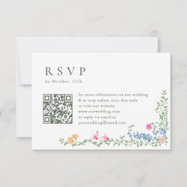Elegant Watercolor Vild Flowers Blommigt Bröllop OSA Kort