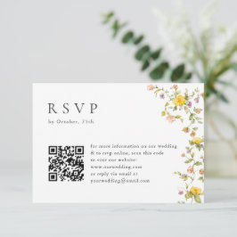 Elegant Watercolor Vild Flowers Blommigt Bröllop OSA Kort