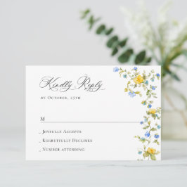 Elegant Watercolor Vild Flowers Blommigt Bröllop OSA Kort