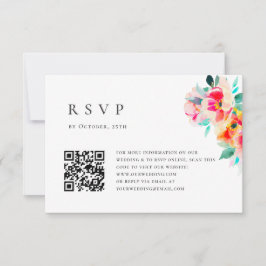 Elegant Watercolor Vild Flowers Blommigt Bröllop OSA Kort