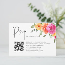 Elegant Watercolor Vild Flowers Blommigt Bröllop OSA Kort