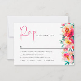 Elegant Watercolor Vild Flowers Blommigt Bröllop OSA Kort