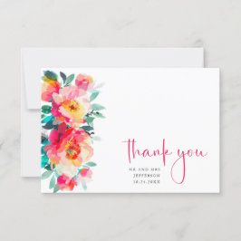 Elegant Watercolor Vild Flowers Blommigt Bröllop Tack Kort