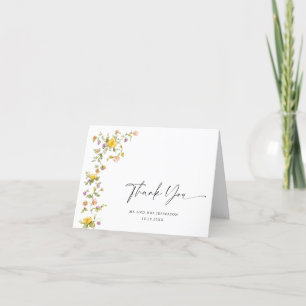 Elegant Watercolor Vild Flowers Botanical Bröllop Tack Kort