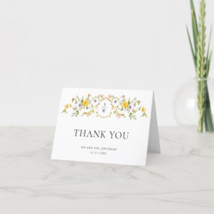 Elegant Watercolor Vild Flowers Botanical Bröllop Tack Kort