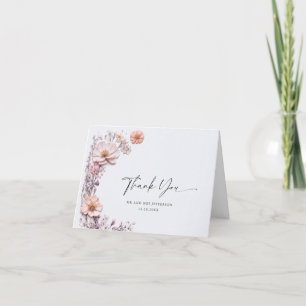 Elegant Watercolor Vild Flowers Botanical Bröllop Tack Kort