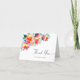 Elegant Watercolor Vild Flowers Botanical Bröllop Tack Kort