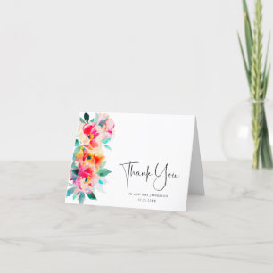 Elegant Watercolor Vild Flowers Botanical Bröllop Tack Kort
