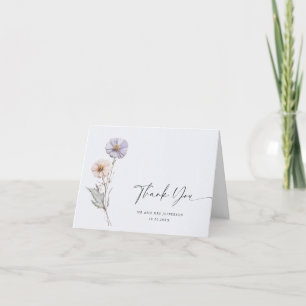Elegant Watercolor Vild Flowers Botanical Bröllop Tack Kort
