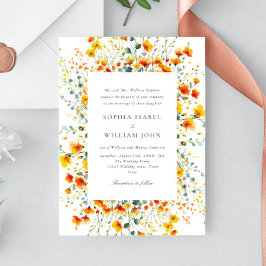 Elegant Watercolor Vild Flowers Bröllop Inbjudningar