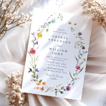 Elegant Watercolor Vild Flowers Bröllop