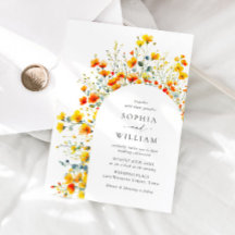 Elegant Watercolor Vild Flowers Bröllop