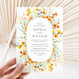 Elegant Watercolor Vild Flowers Bröllop Inbjudningar