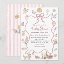 Elegant Watercolor Whimsical Summer Doodles Baby