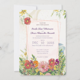 Elegant Watercolor WildblomGarden Wedding Wedding Inbjudningar
