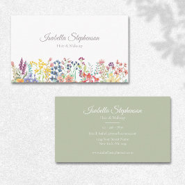 Elegant Watercolor Wildblomma Blommigt Modern Visitkort
