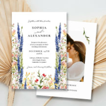 Elegant Watercolor Wildblomma Bröllop