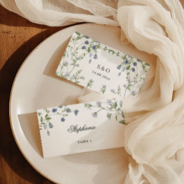 Elegant Watercolor Wildblomma Bröllop Place Card Placeringskort