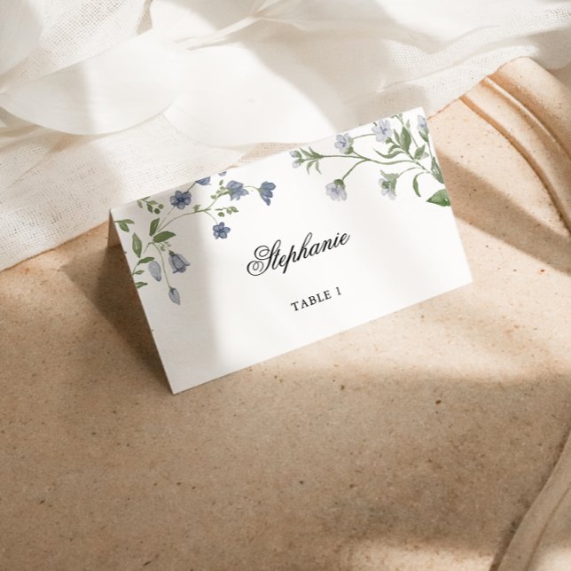 Elegant Watercolor Wildblomma Bröllop Place Card Placeringskort (Skapare uppladdad)