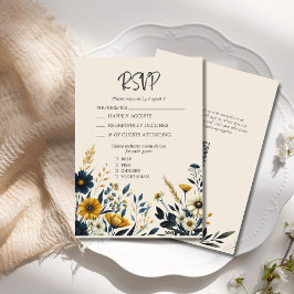 Elegant Watercolor WildblommBeige Bröllop OSA Kort