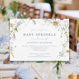 Elegant Watercolor Wildblomme Baby Sprinkle Inbjudningar
