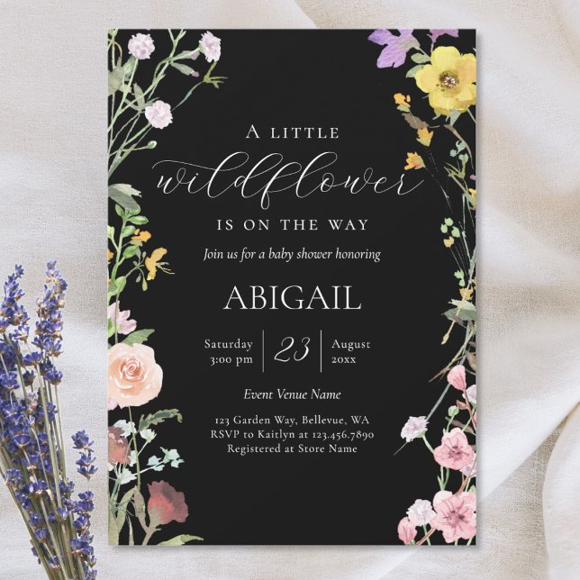 Elegant Watercolor Wildblomme Blommigt Baby Shower Inbjudningar (Skapare uppladdad)