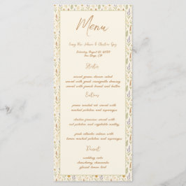 Elegant Watercolor Wildblomme Bröllop Menu Meny