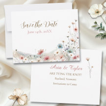 Elegant Watercolor Wildblommor | Bröllop Spara