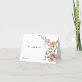 Elegant Watercolor Wildblommor Tack Kort