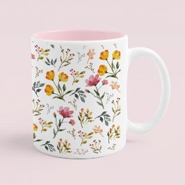 Elegant Watercolor Wildbloms Rosa Coffee Mugg