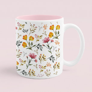 Elegant Watercolor Wildbloms Rosa Coffee Mugg
