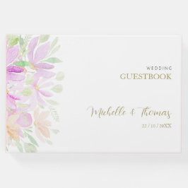 Elegant Watercolor Wildwers Art Gästböcker