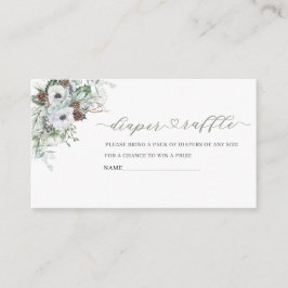 Elegant Watercolor Winter Anemones-blommor baby sh Tilläggskort