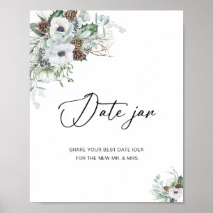 Elegant Watercolor Winter Anemones-blommor, möhipp Poster