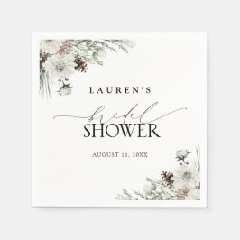 Elegant Watercolor Winter Boho Möhippa Pappersservett