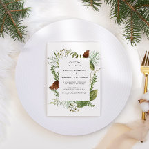 Elegant Watercolor Winter Greenery Bröllop