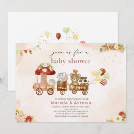 Elegant Watercolor Woodland party Baby Shower Inbjudningar