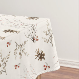 Elegant Watercolor Woodland Winterberry Pattern