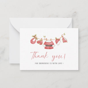 Elegant WatercolorLiten jul tomte baby Barnkalas Anteckningskort